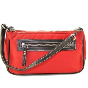 Coach Red Fabric/Leather Handbag E042-4291